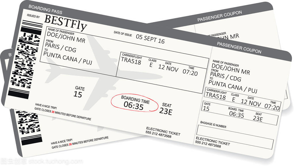 模式的航空公司登机票